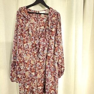 Floral Paisley Long Sleeve Dress